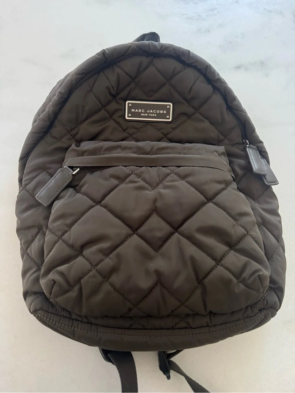 Marc Jacobs Quilted Nylon Backpack in Briwn